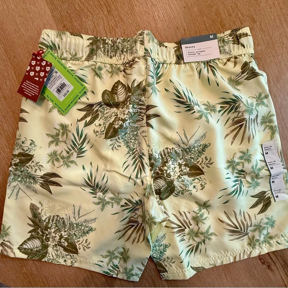 NWT Houston White Tropical Swim Trunks | Yellow Floral | Size M